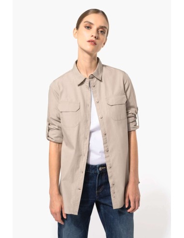 KAR-K591-LADIES' LONG-SLEEVED SAFARI SHIRT
